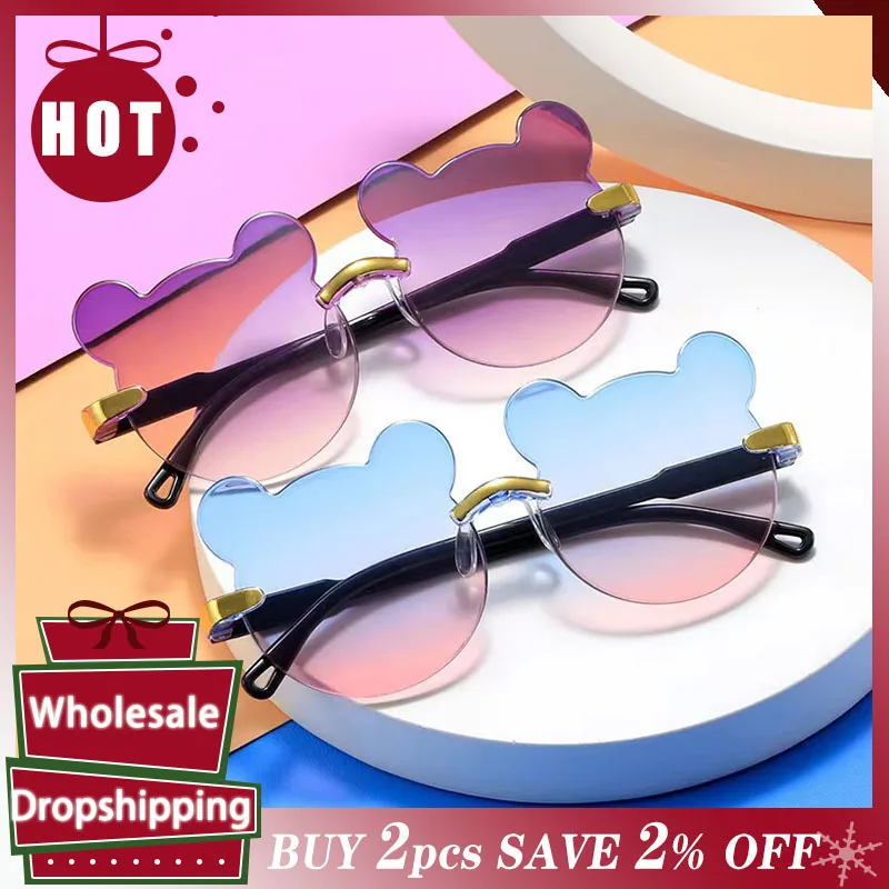 Kids Sunglasses Bear Shaped Cute Sun Glasses Children Trendy Cartoon Outdoor Anti-Glare Glasses For Boys Girls Eyewear