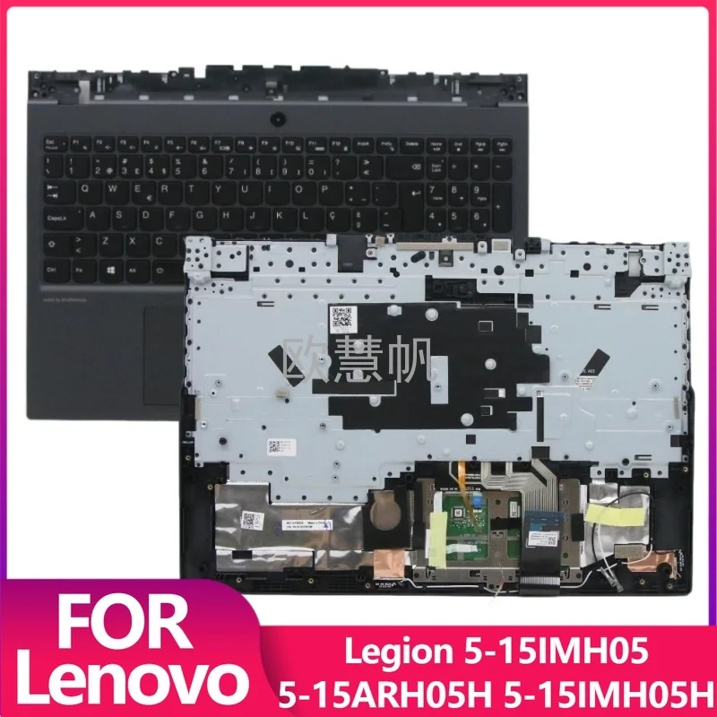 New PT for Lenovo Legion 5-15IMH05 5-15ARH05H 5-15IMH05H Laptop Palmrest Upper Case Backlit Keyboard Portuguese 5CB0Z26788