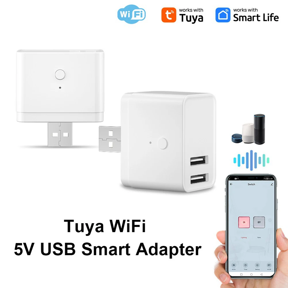 محول ذكي Tuya Smart Zigbee USB محول التبديل 5V Mini 2 USB محول الطاقة التحكم الذكي في الحياة لـ Yandex