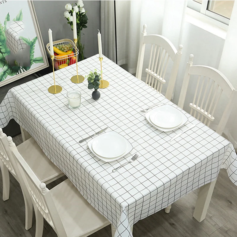 Simple Checkered Tablecloth, Waterproof and Oil-Resistant Tablecloth, Home Living Room Coffee Table, Placemat and Tablecloth