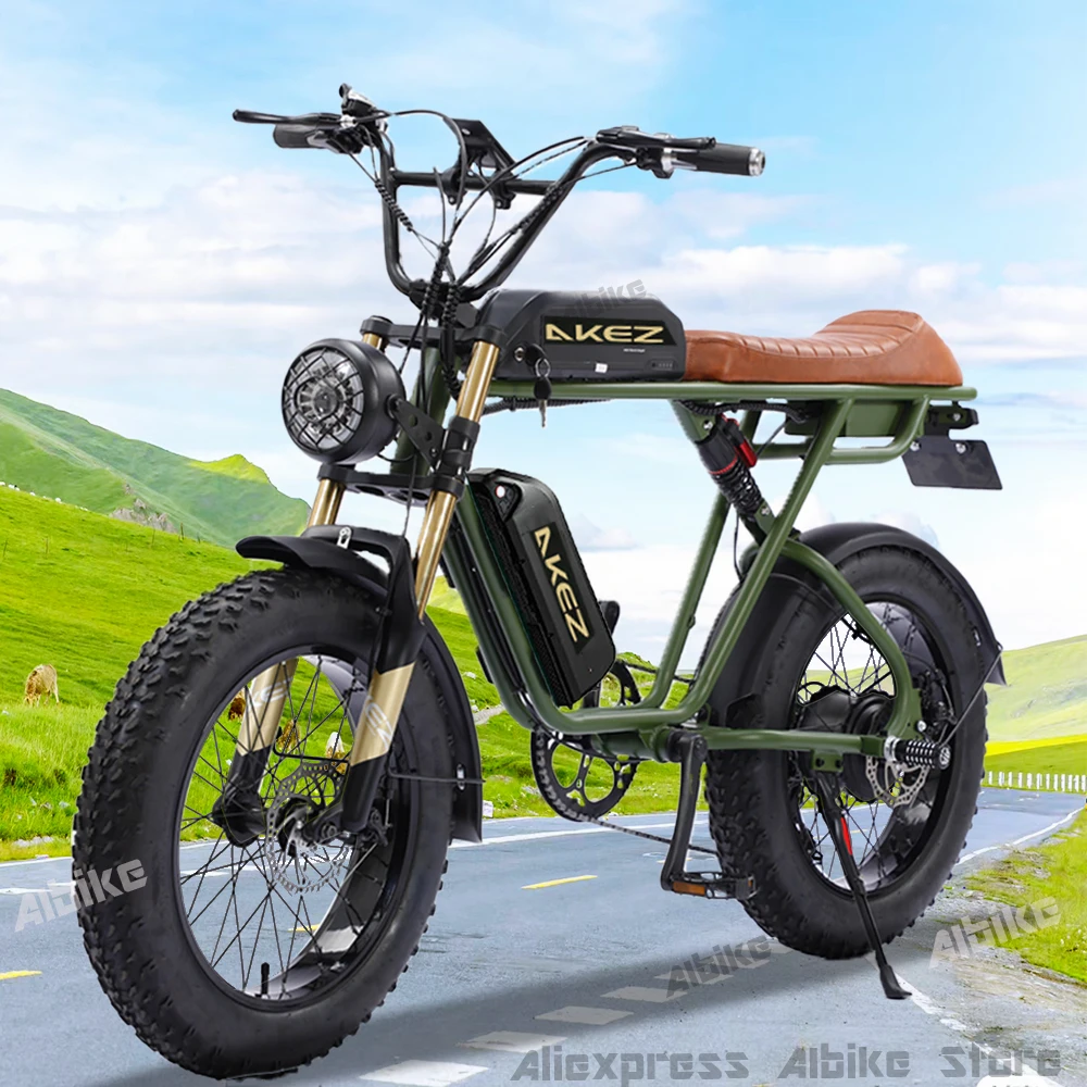 

EU Stock Electric Bike for Adults 1500W Brushless Motor 20" x 4.0 Fat Tire 48V 36AH Removable Dual Battery Long Range Ebike