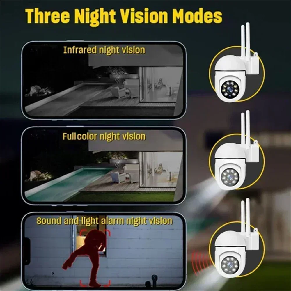 Cámara de Vigilancia Inalámbrica de 8MP, Wifi IP para Exteriores, Zoom 4X, Cámaras Inteligentes para el Hogar, CCTV, IA, Seguimiento Humano, Audio Bidireccional, Cámara HD
