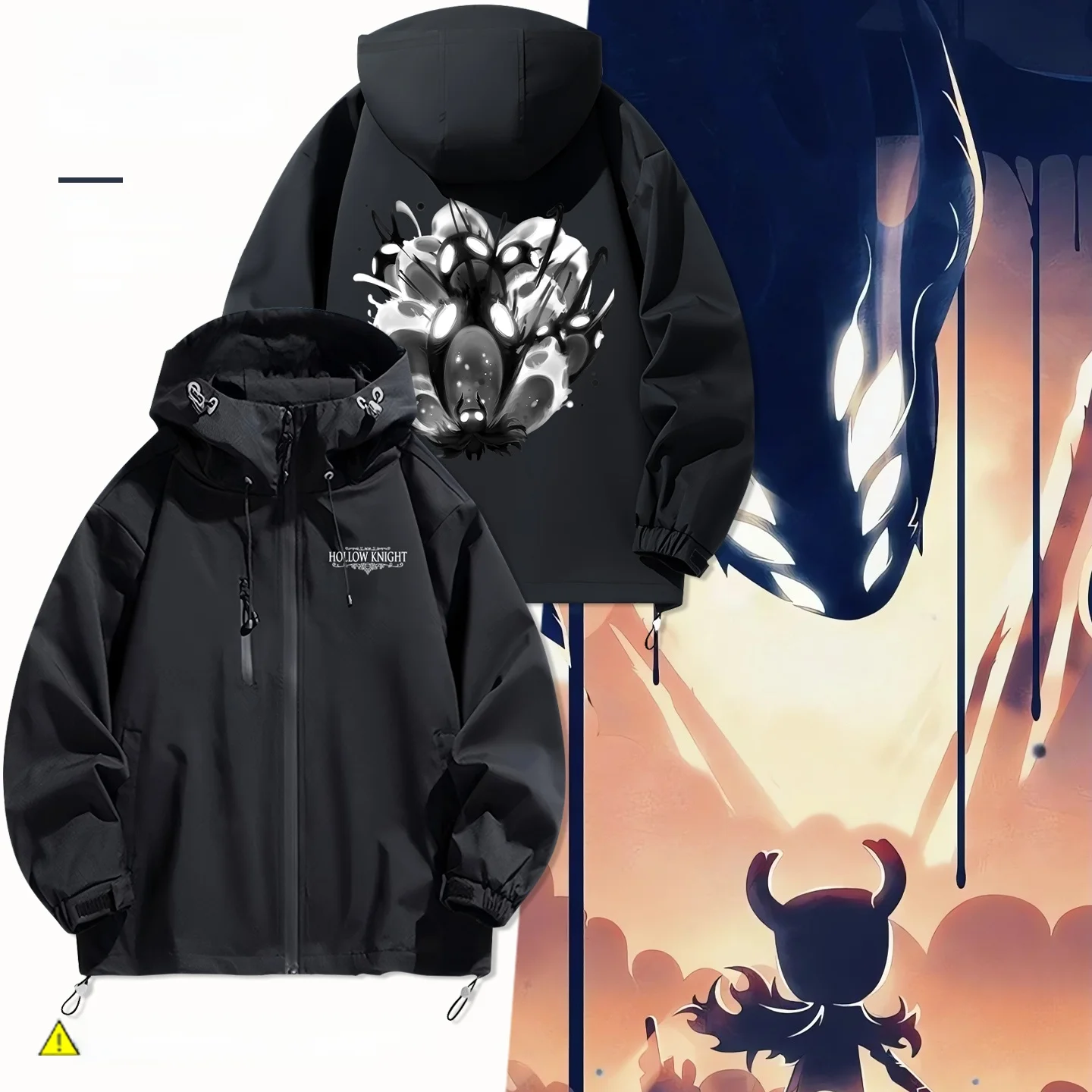 

Куртка с капюшоном в стиле игры Hollow Knight для мужчин, весна-осень-зима, верхняя одежда, приталенный крой, с декоративной молнией, молодежная мода