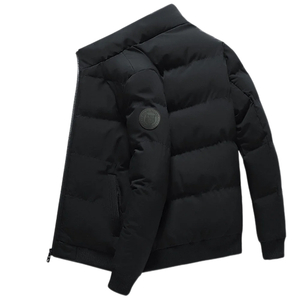 New Fall Men's Fashion Brand Solid-Color Zipper Down Jacket; Thick Cotton Multifunctional Comfort Jacket; Casual Youth Jacket