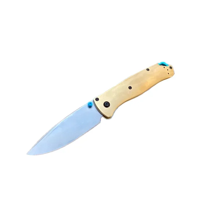 Butterfly BM535 Pocket Folding Knife Stonewash S30V Blade Flax/Brass Cuprum Handle Tactical Self Defense Hunting EDC Tool Knives