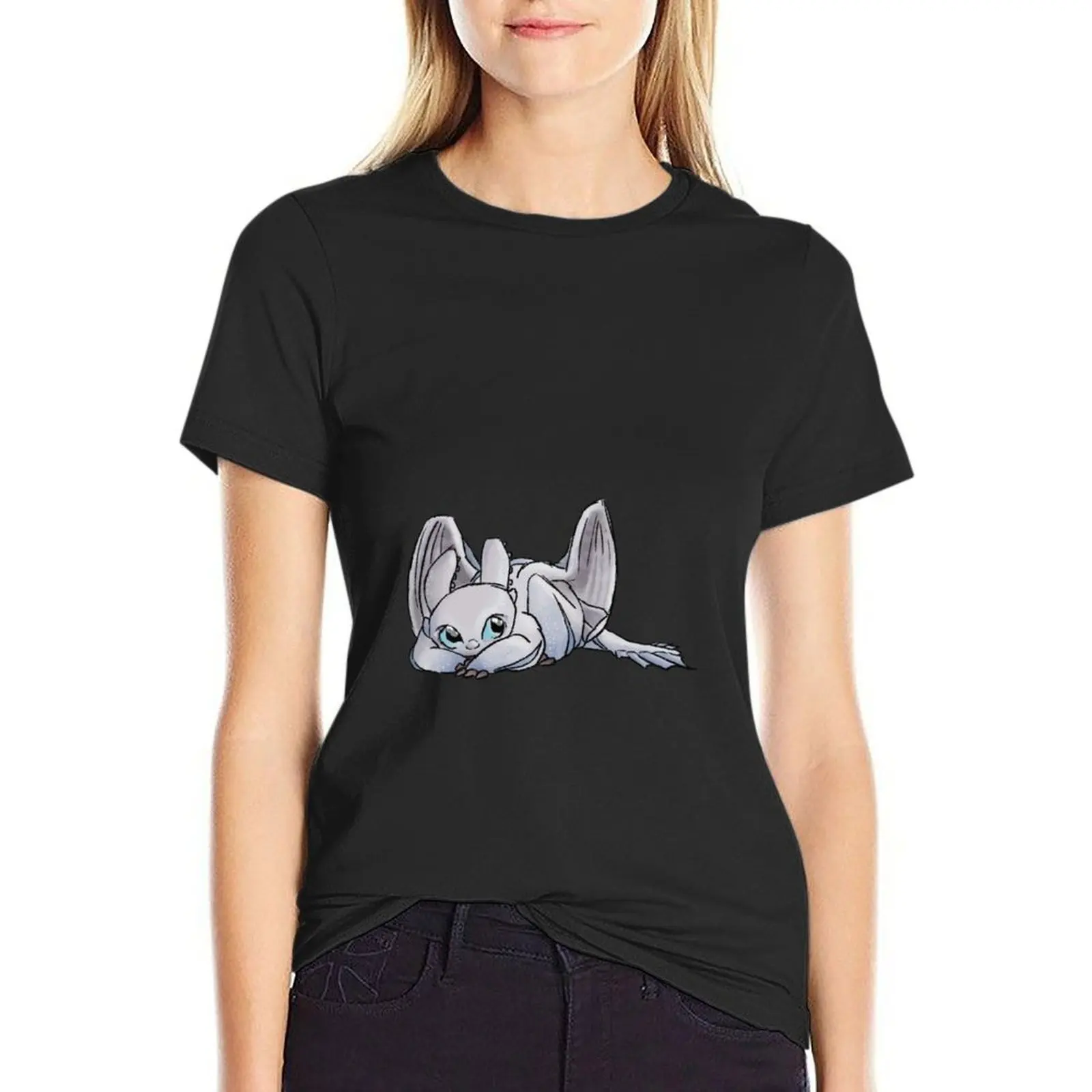 

Baby light fury graphic T-Shirt customs female cotton t shirts Women