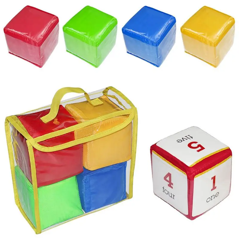 BEDW-DIY Educational Playing Dice, Pocket Squares,Photo Pocket Foam Stacking Blocks,Pocket Cubes For Teaching - Set Of 12