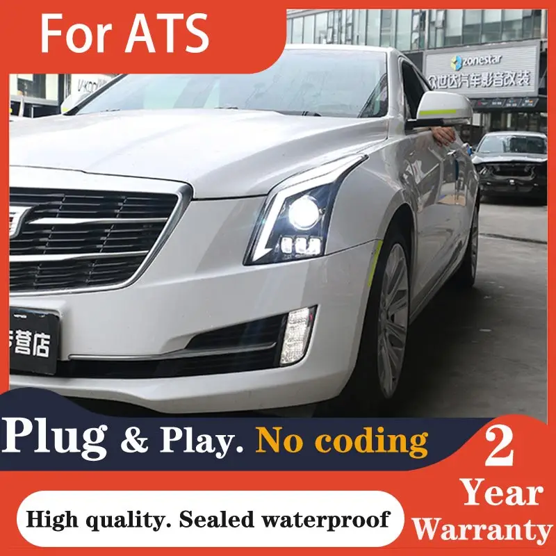 Car Styling Headlights for Cadillac ATS-L ATS L LED Headlight 2014-2018 Head Lamp DRL Signal Projector Lens Automotive Accessori