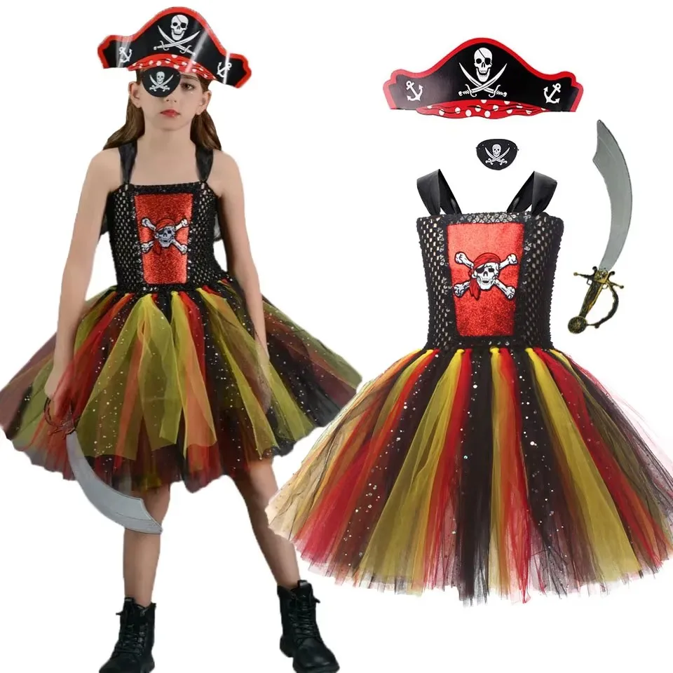 Umorden disfraz de fiesta de Carnaval de Halloween para niñas y niños disfraces de pirata fantasía Infantil ropa de Cosplay