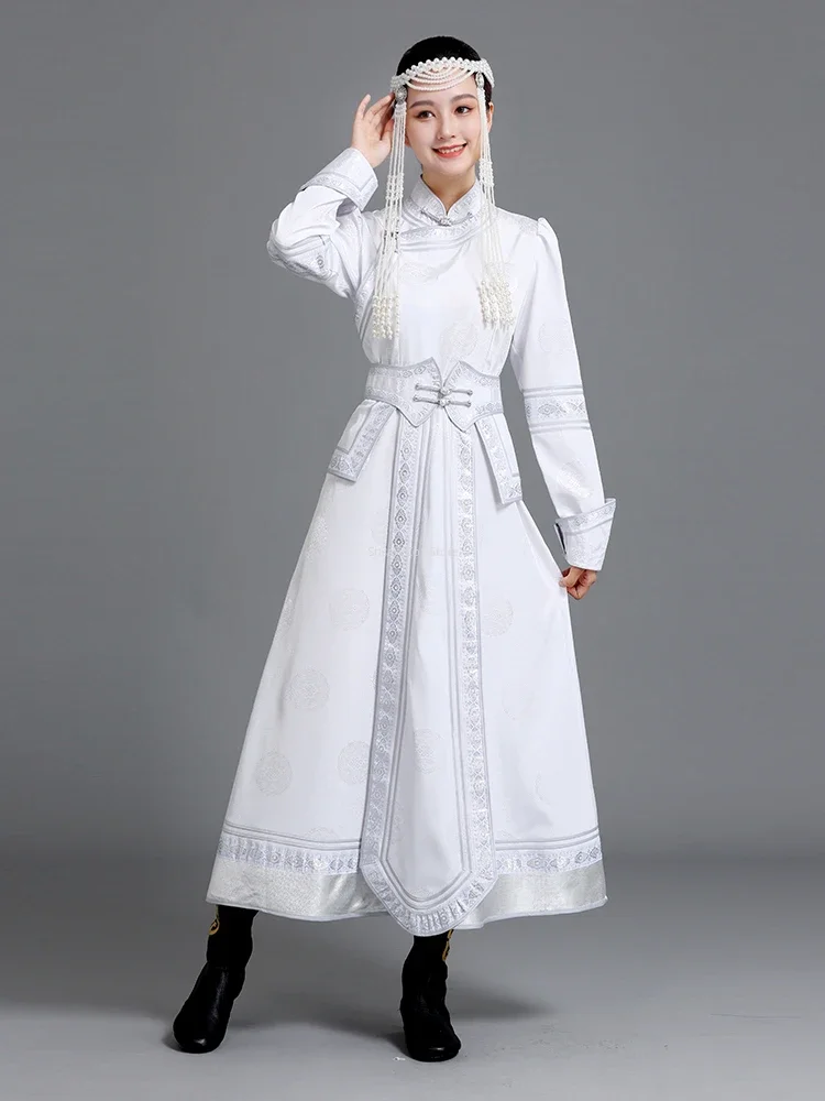 Mongolian clothing women's long style big skirt Mongolian skirt high-end Mongolian robe dance performance dress welcome suit