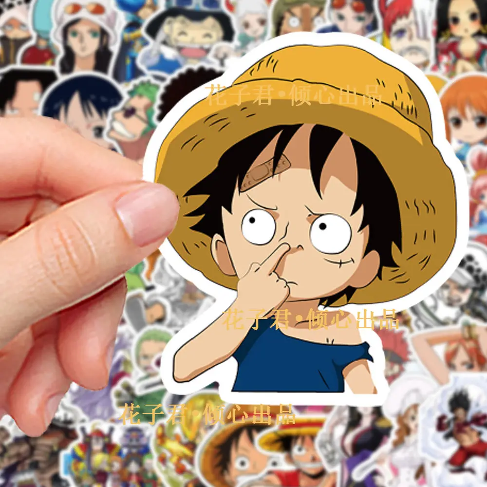50 قطعة أنيمي الكلاسيكية قطعة واحدة ملصقات Q نسخة لوفي زورو مقاوم للماء الشارات جراب هاتف حقيبة الكمبيوتر المحمول ملصق لعبة طفل