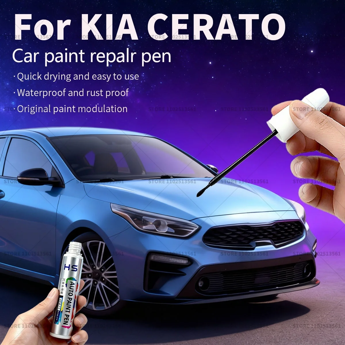 

Car Paint Repair Pen For KIA CERATO Touch Up Scratch Remover DIY Auto Accessories Red VR Diamond Silver C5 Black 9H White 1D