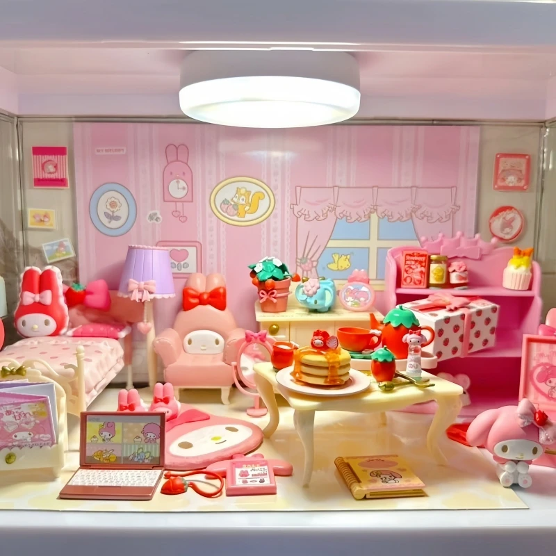 Re-Ment Gashapon Capsule Toy Blind Box Room - Cute Kawaii Strawberry Room, Cartoon Miniature Decoration, Candy Toy, Kids' Gifts