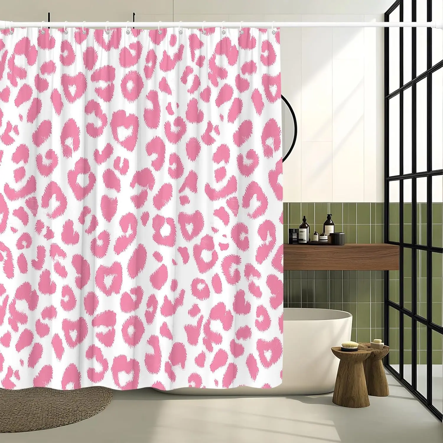 

Занавеска для душа с леопардовым принтом, дикое сафари, узор из кожи, мощный мех гепарда, дикая природа, современный модный абстрактный минималистичный женский Powe