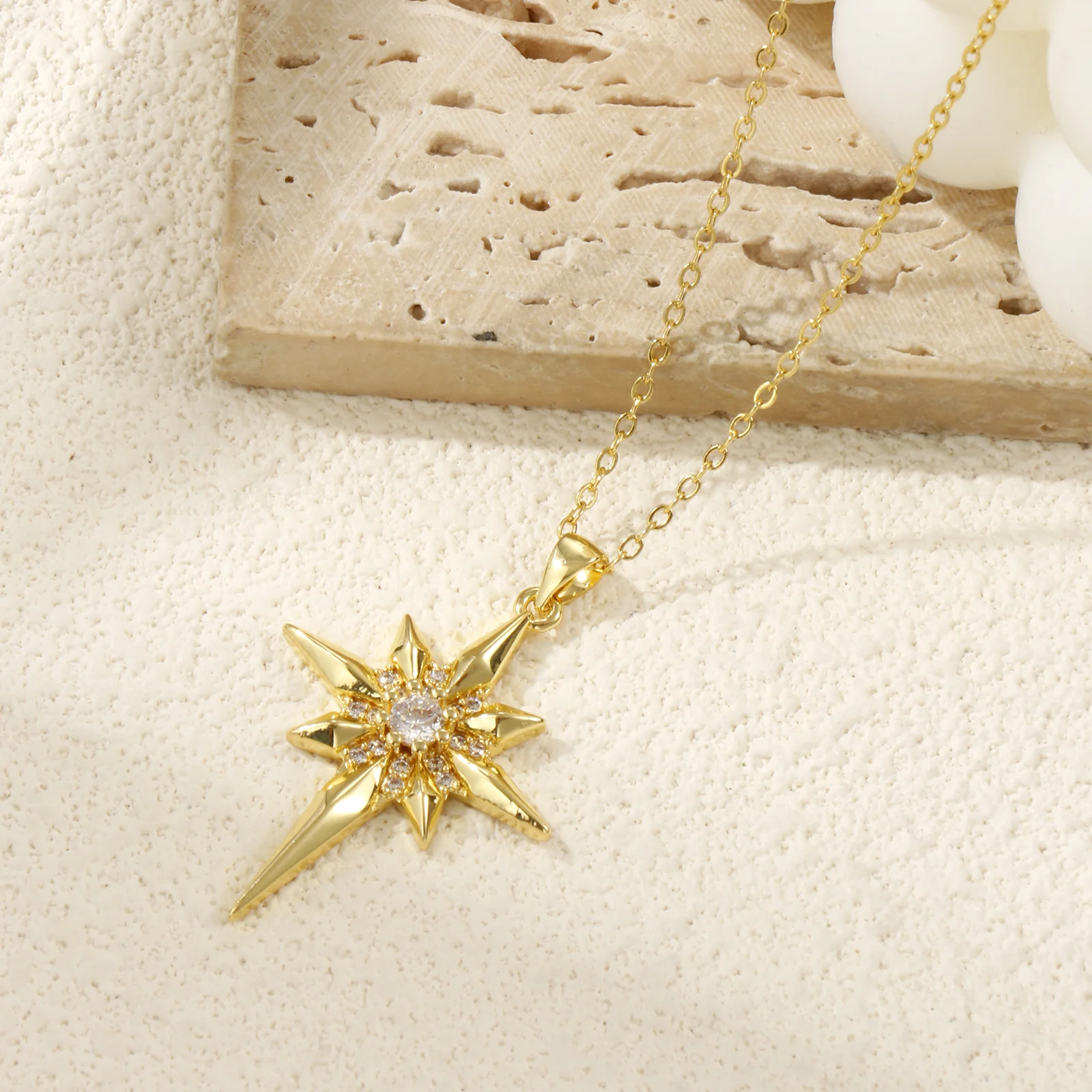 1Pc Brass Galaxy Pendants Gold Plated Star Micro Pave Clear Cubic Zirconia Star Charms DIY Earrings Necklace Findings 4x2.6cm