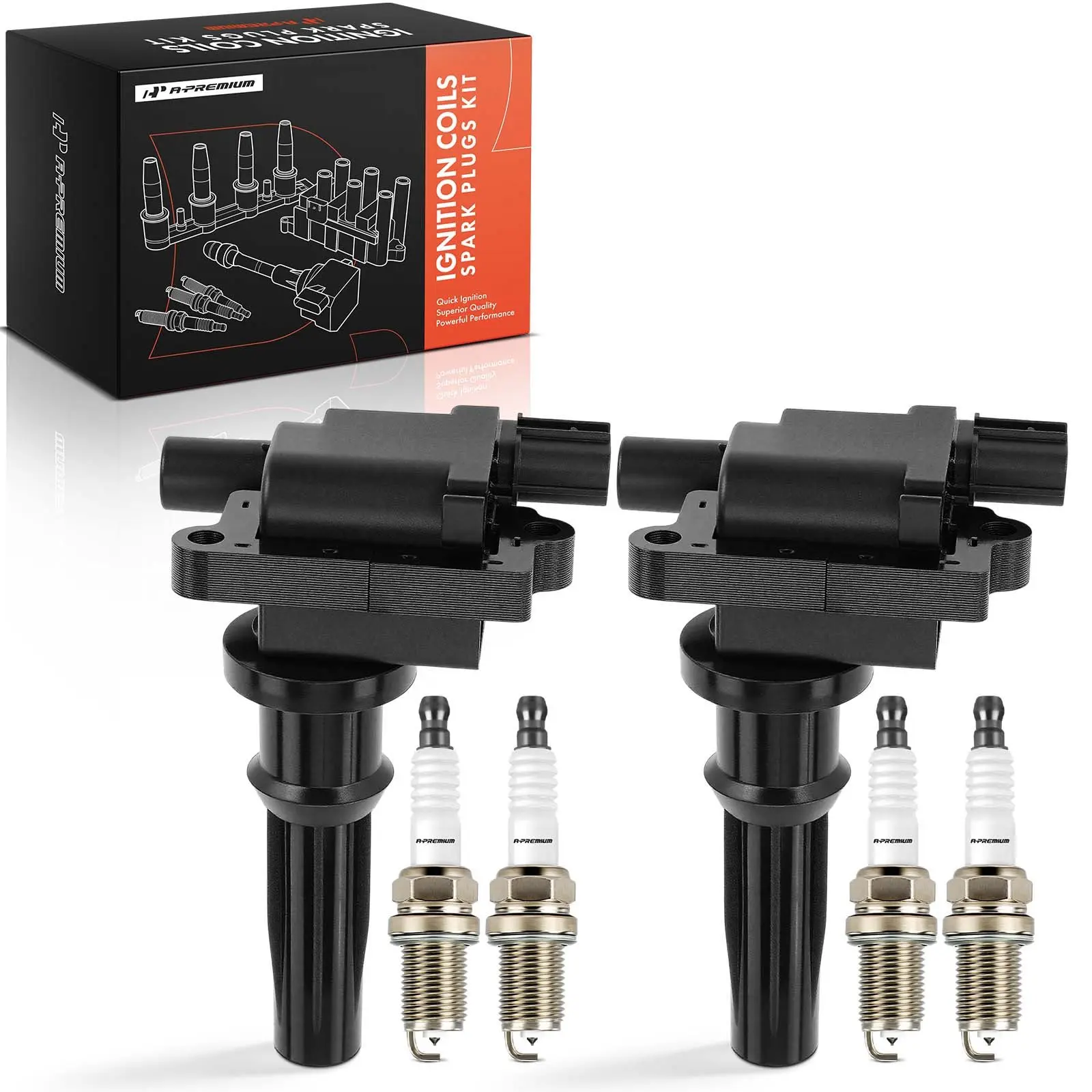 A-Premium 2x Ignition Coils & 4x Iridium Spark Plug Kit for Kia Magentis 2001-2006 L4 2.4L