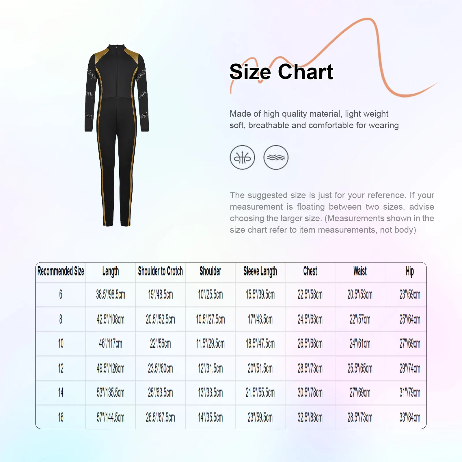 Kids Girls Rhinestones Figure Ice Skating Performance Costume Long Sleeve Zip-Up Jumpsuit Gymnastics Workout Training Bodysuit