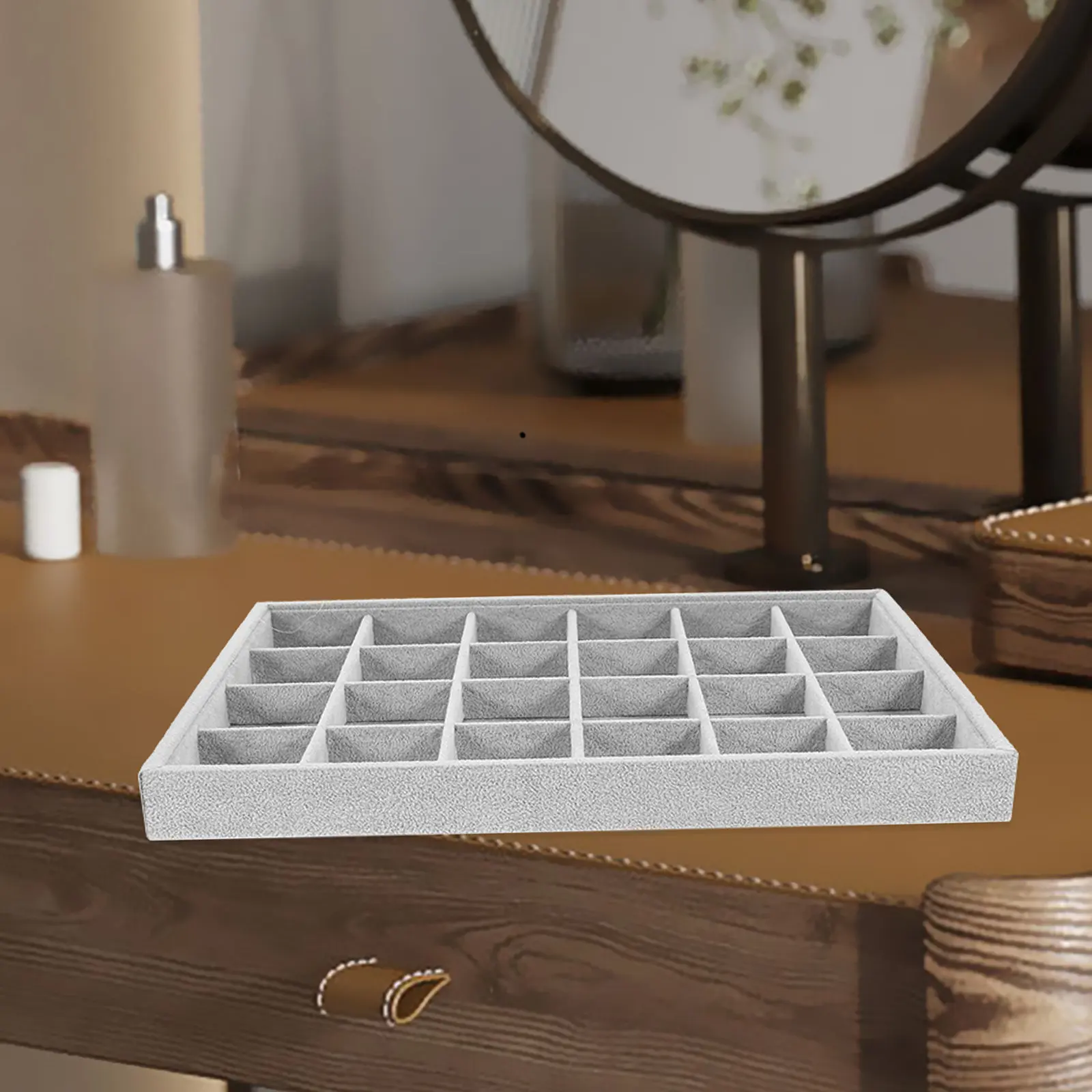 

Jewelry Tray Decorative Large Safe Material Jewelry Organizer Tray for Rings Earrings Necklaces Travel Display