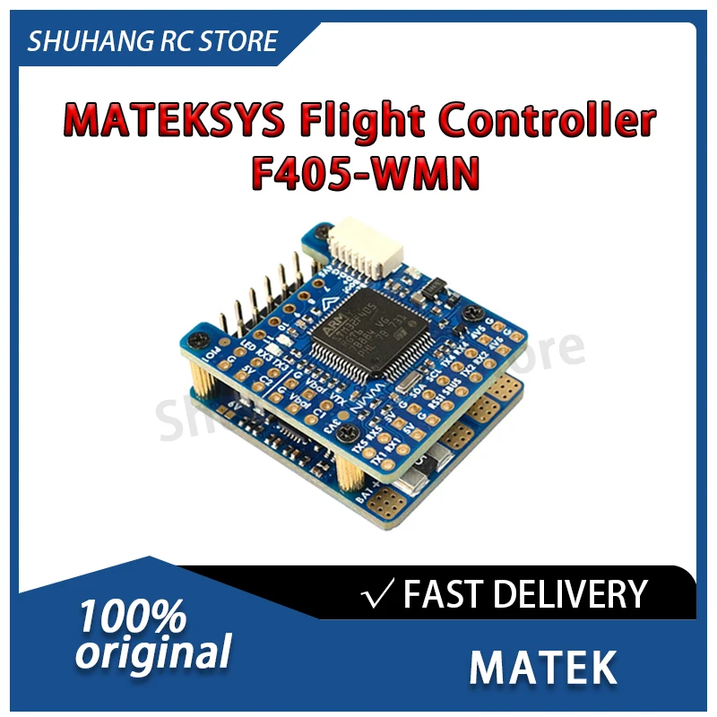 

MATEK MATEKSYS Flight Controller F405-WMN 2~6S LiPo Dual BEC Built-in 16M Flash Barometer Black Box for Freestyle FPV Drone