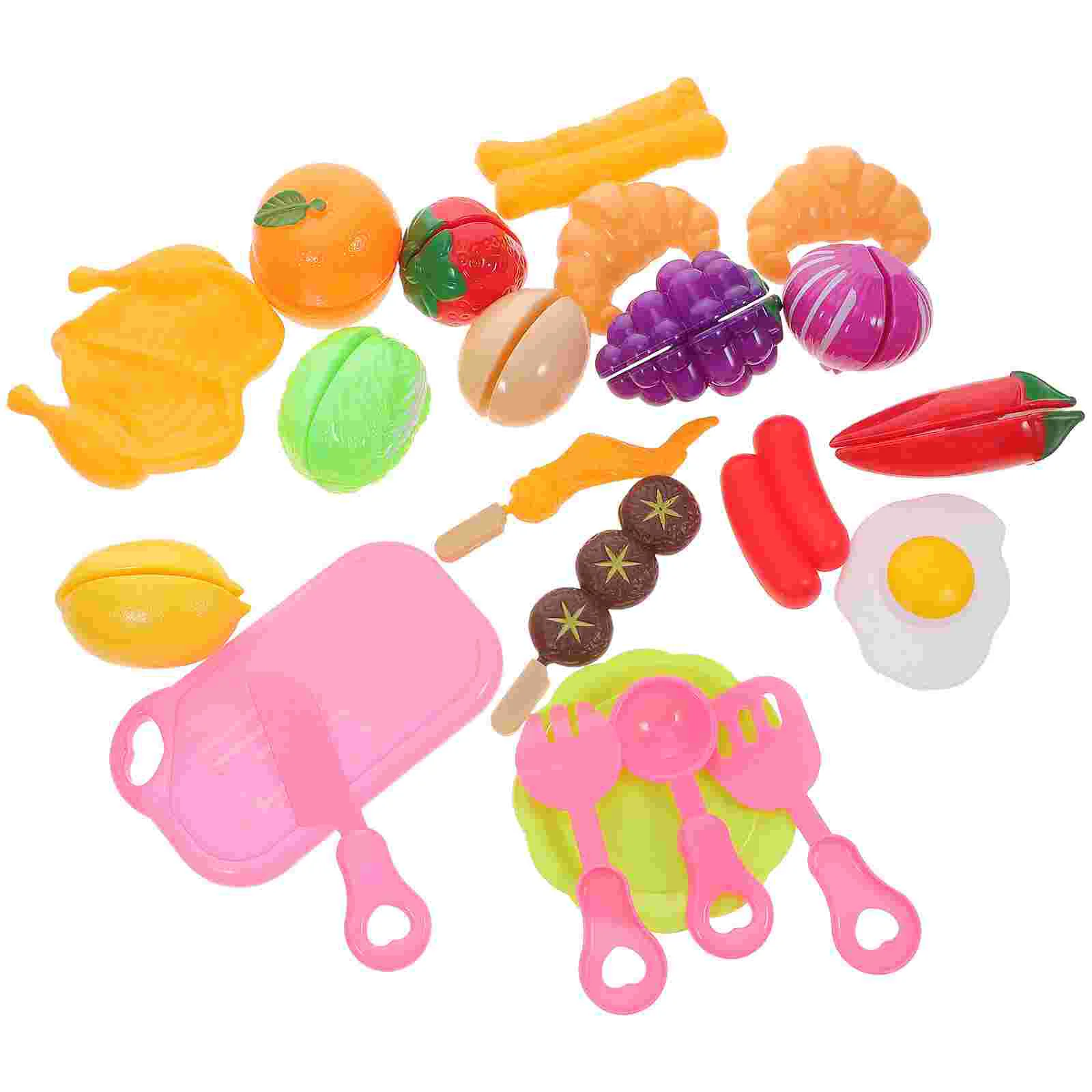 23 Pcs Grocery Store Pretend Play Simulated Fruits and Vegetables Kids Kitchen Toy