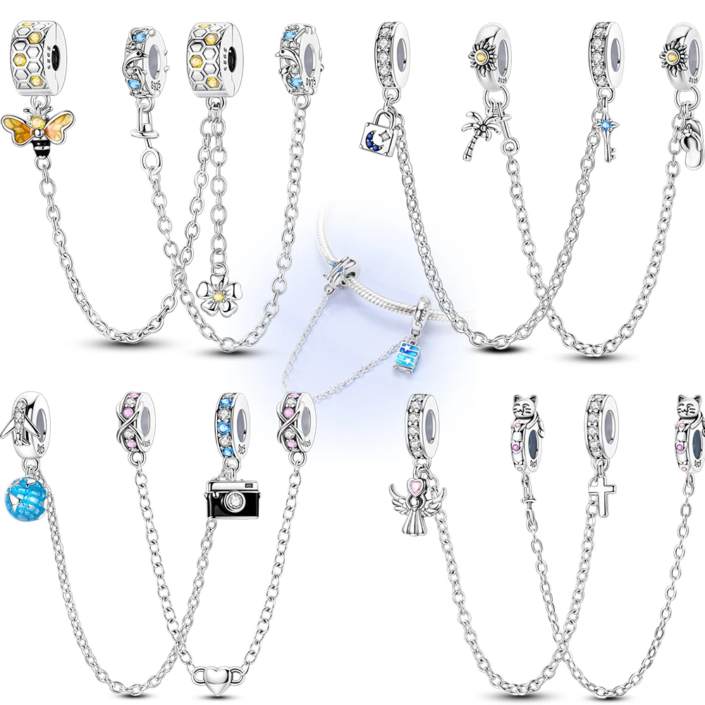 

Стерлингового Серебра 925 пробы, дорожная защитная цепочка в виде пчелы, кулон, подвески, ювелирные изделия, подходит для оригинального браслета 925, ожерелье для женщин, подарок «сделай сам»