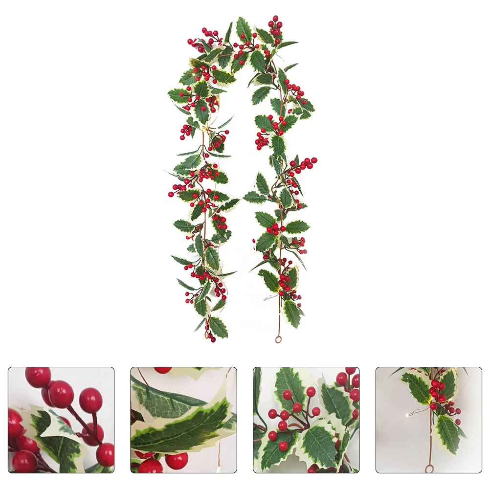 Rattan Berry String Light Xmas Party Decor LED Luminous Hanging Christmas Gift Berry String Light Xmas Luminous Decor