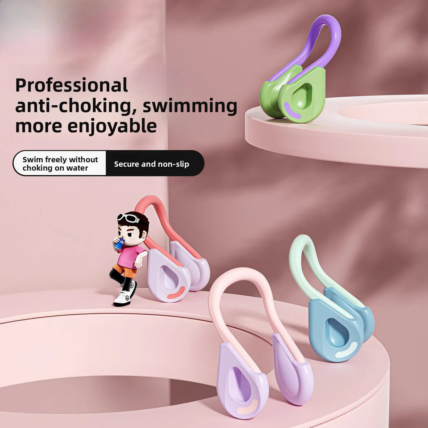 Outdoor Swimming Nose Clip Earplugs To Prevent Choking Non-soundproof Professional Bathing Ear Plugs Diving Anti-water Nose Clip