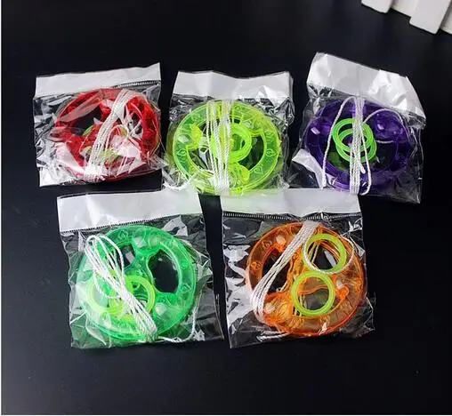 100pcs Pull Hand Luminous Flashing Flywheel toy LED toys Novelty Flash Gyro For Children's Birthday Gift Toys YH308