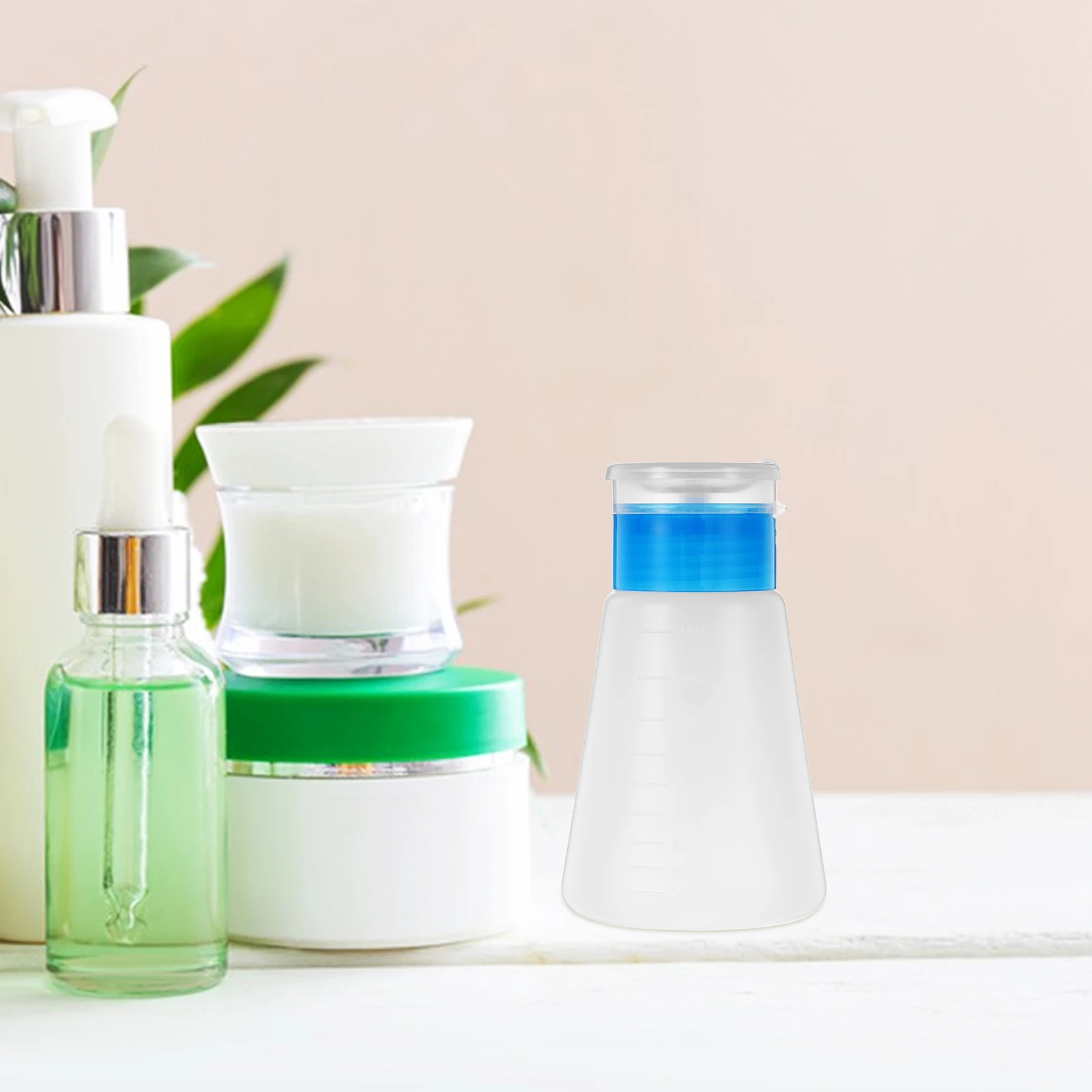 

2Pcs Portable Press Bottles Refillable Pump Containers For Makeup Astringent Lotion Travel Use