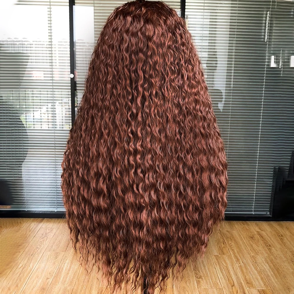 

Шоколадно-коричневые парики из натуральных волос с волнистыми волнами, 13X6, кружевной фронтальный парик, человеческие волосы, плотность 200, предварительно выщипанные парики для чернокожих женщин