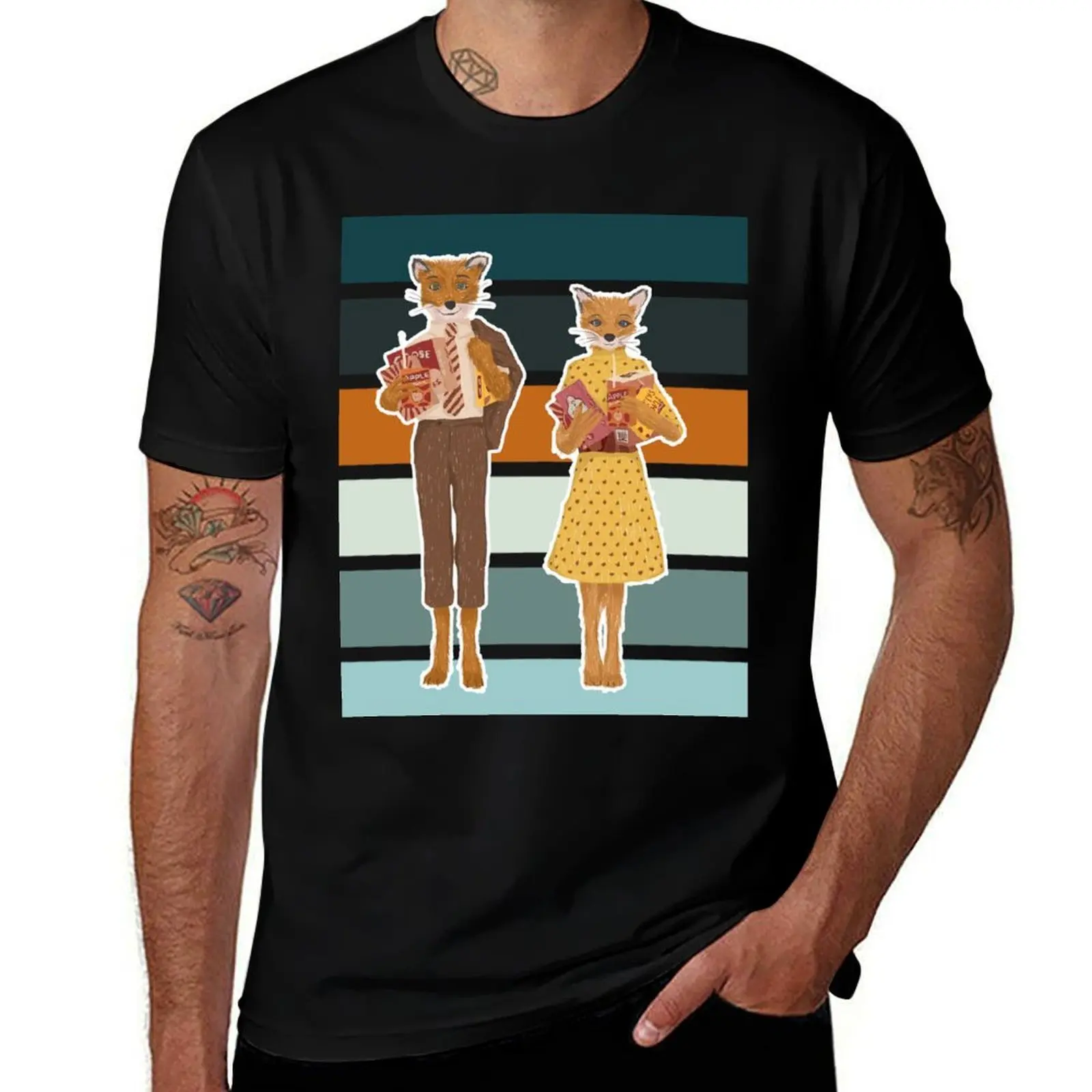 Fantastic Mr. fox and Mrs. Fox Funny T-Shirt UV Protection Outdoor Tee Shirt T-Shirt