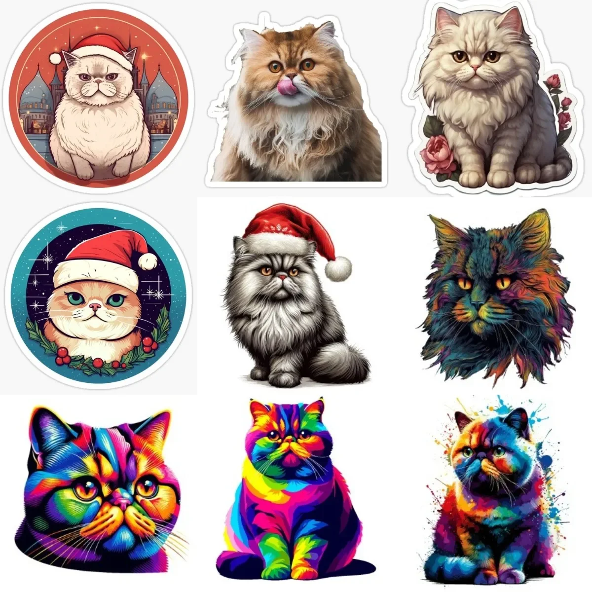 

Creative Persian Cat Pets Personalized PVC Sticker for Decorate Door Room Fridge Wall Window Car Motorcycle Decal Accessories