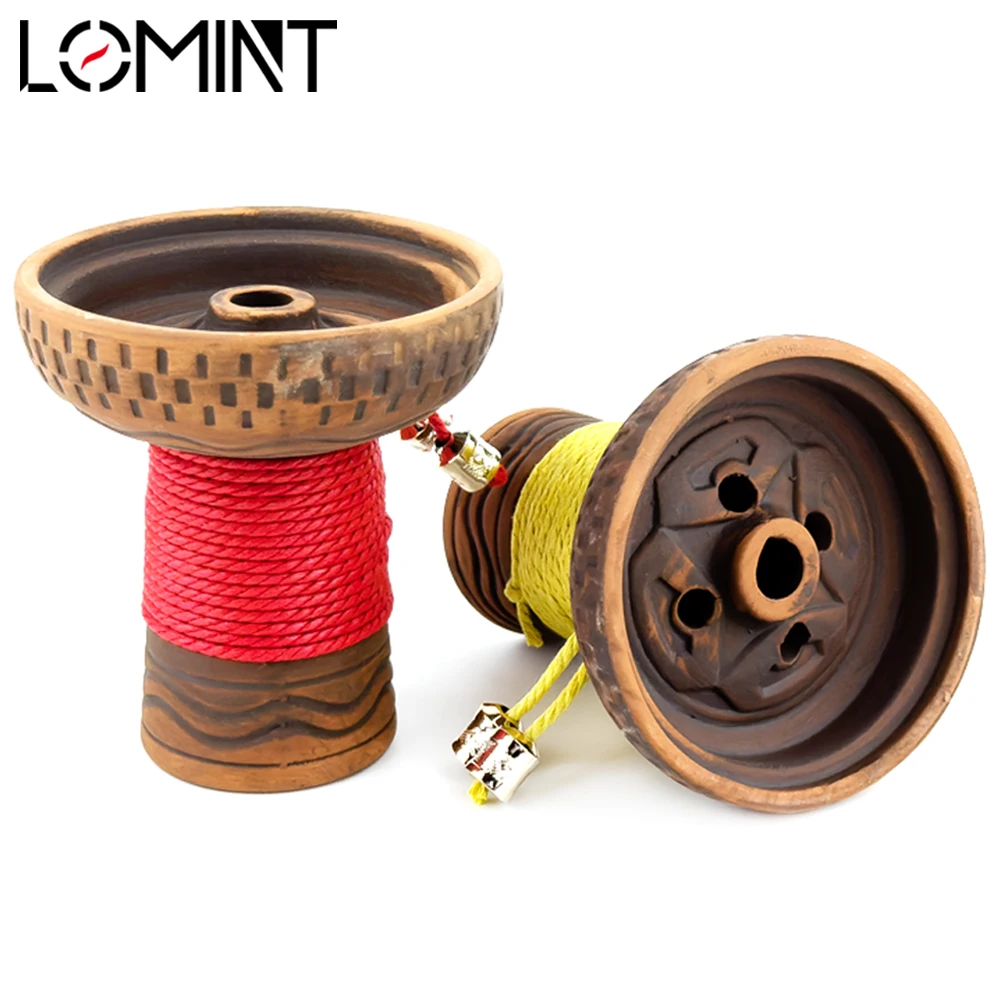 LOMINT New Clay Hookah Bowls Wrapped with Rope Design Large Size Shisha Tobacco Holder Chicha Accessories LM-B164