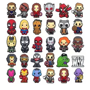 Miniso warmes Spielzeug Disney Jibz 30 PCs Marvel Superhelden PVC Schuhe Charme Sandalen Cartoon 12 Hauptverkaufsverzierungen zur Dekoration von Hausschuhen - №12