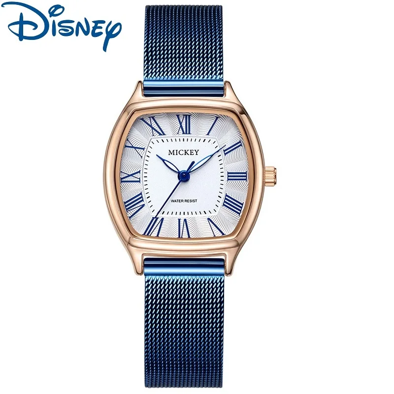 Disney Mickey Mouse For Women Watches Fashion Quartz Wristwatch Tonneau Case Luminous Hands Lady Montre Femme Relogio Feminino