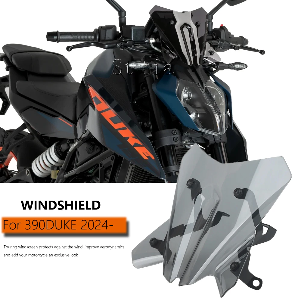 

NEW Fit For 390Duke 390 Duke DUKE 390 2024-2025 Motorcycle Front Windshield Guard Sport Guide Windscreen Wind Deflector Fairing