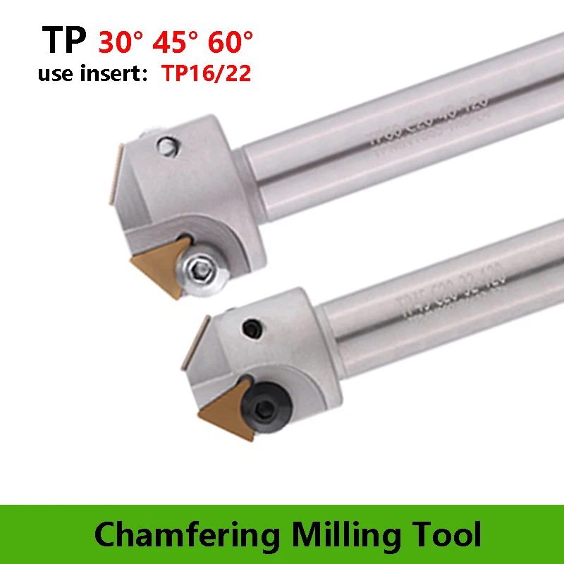 LIHAOPING TP 30 45 60 Degree TP45 C20-40-120 C16 Chamfering Tool CNC Lathe Machining Tungsten Steel Milling Cutter Inserts TPMN