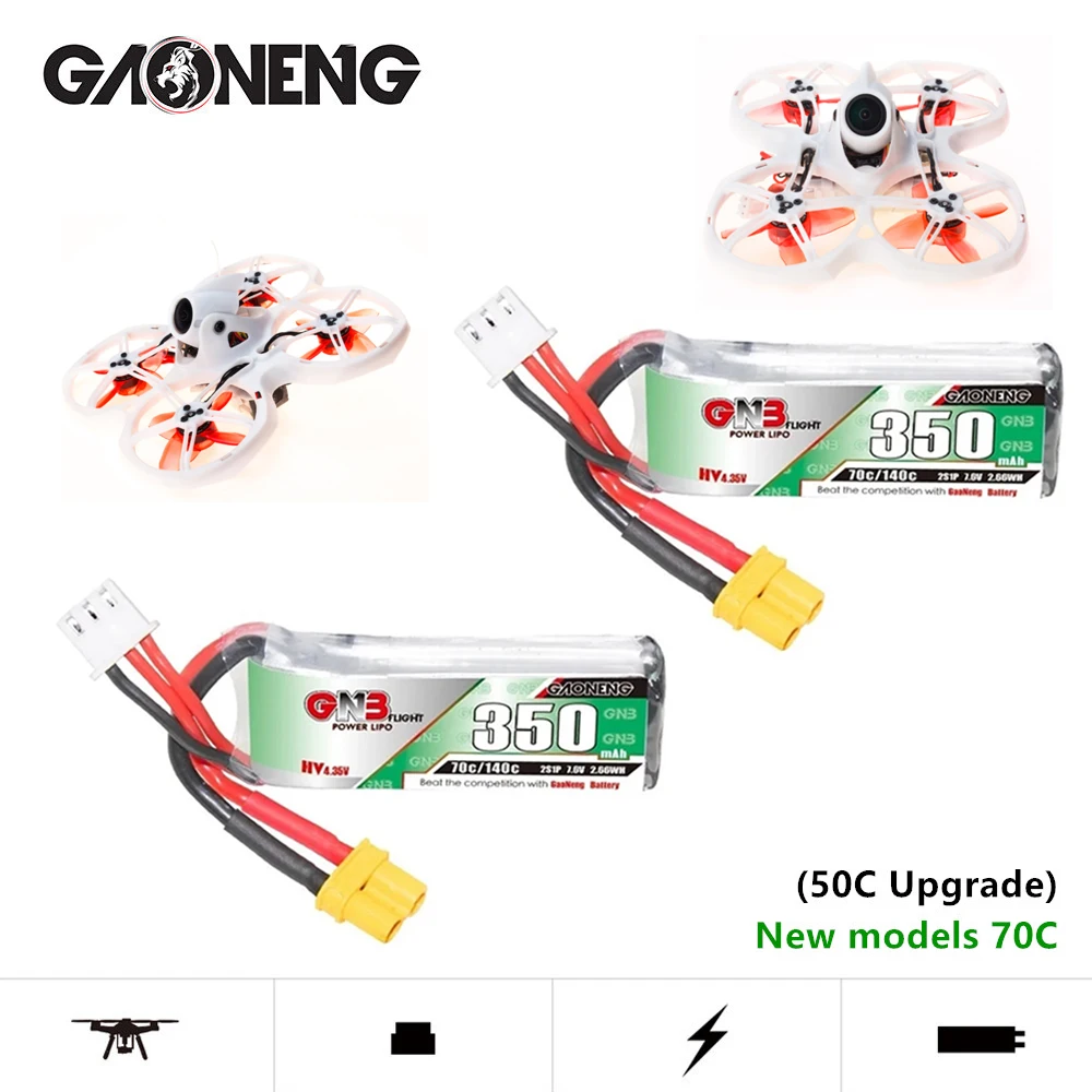 1/2/3/5PCS GAONENG GNB 2S 7,6 mAh 350 V HV 4,35 V 50C/100C Lipo XT30 battery for ETAFPV Beta75X 2S Beta65X 2S Whoop Tiny Drones