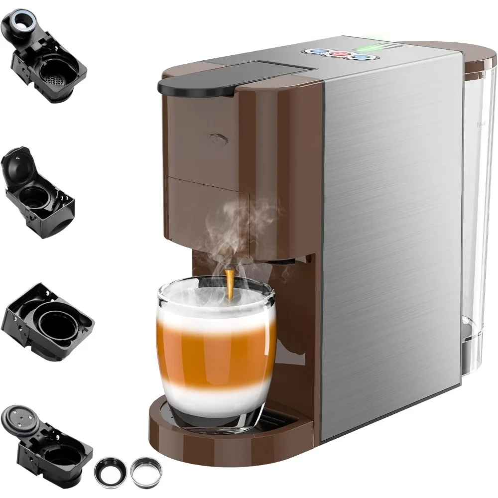 Espresso Machine, 19Bar Single Serve Coffees Maker Ground Coffee/illy 44mm ESE, Cold&Hot Brew Coffee Maker