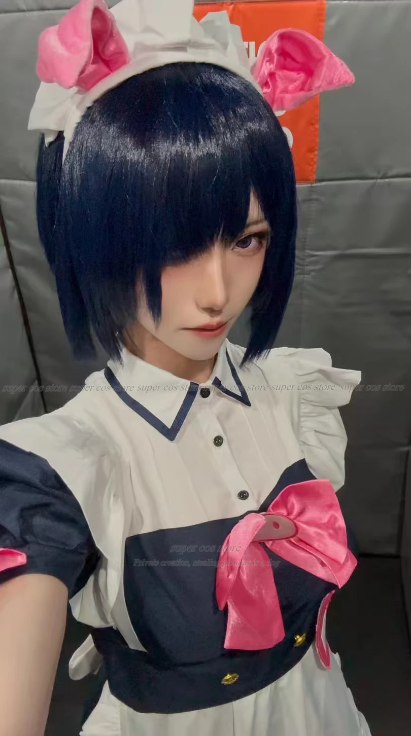 أزياء أنيمي أكيبا خادمة الحرب التأثيرية شعر مستعار واهيرا ناجومي/مانين رانكو فستان خادمة أغطية الرأس تون توكوتون يوميتشي شيبون