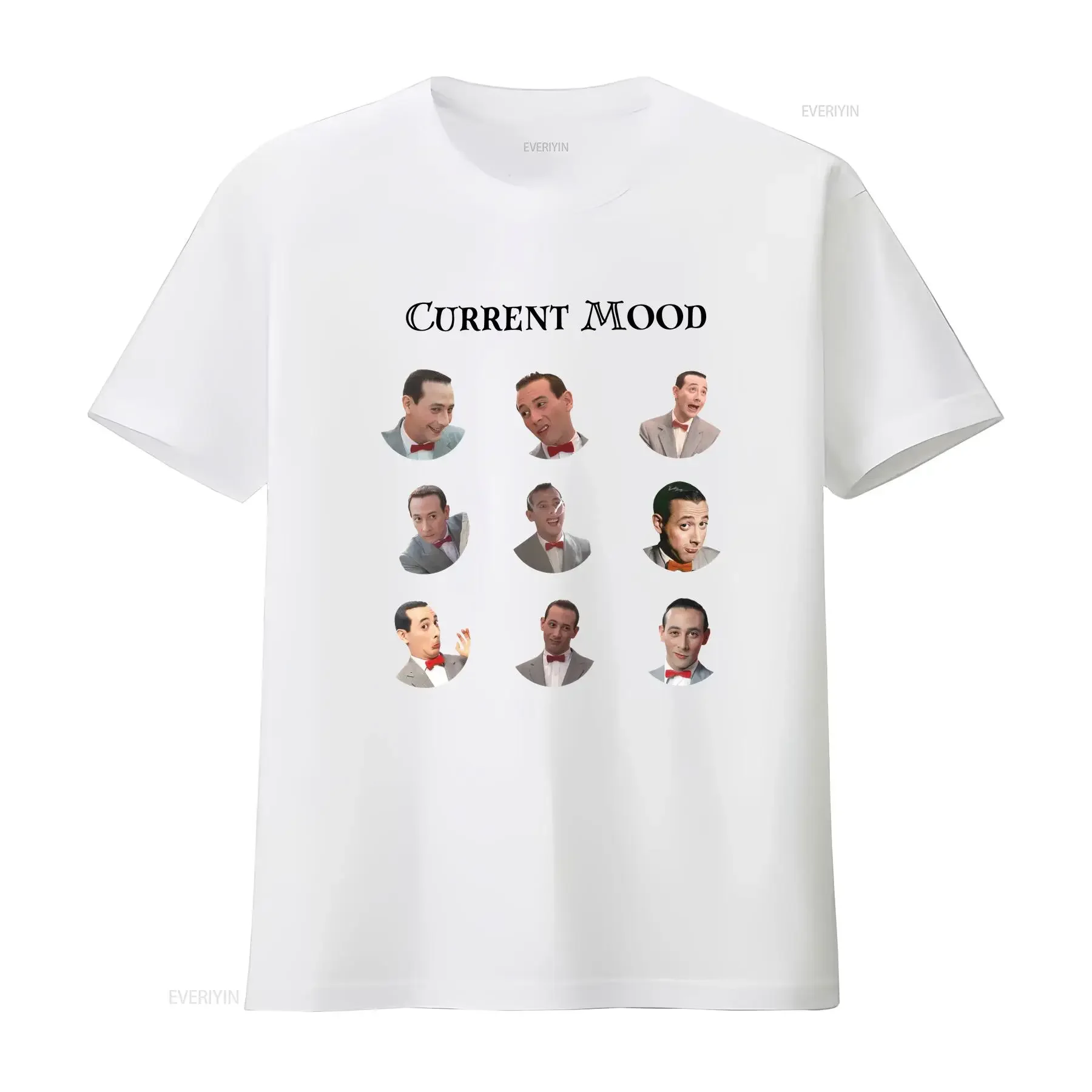 Pee Wee Herman Paul Reubens Current Mood T Shirt Funny 80s Movies Vintage Humor Movie TV Show vintage Washed graphic Versatile