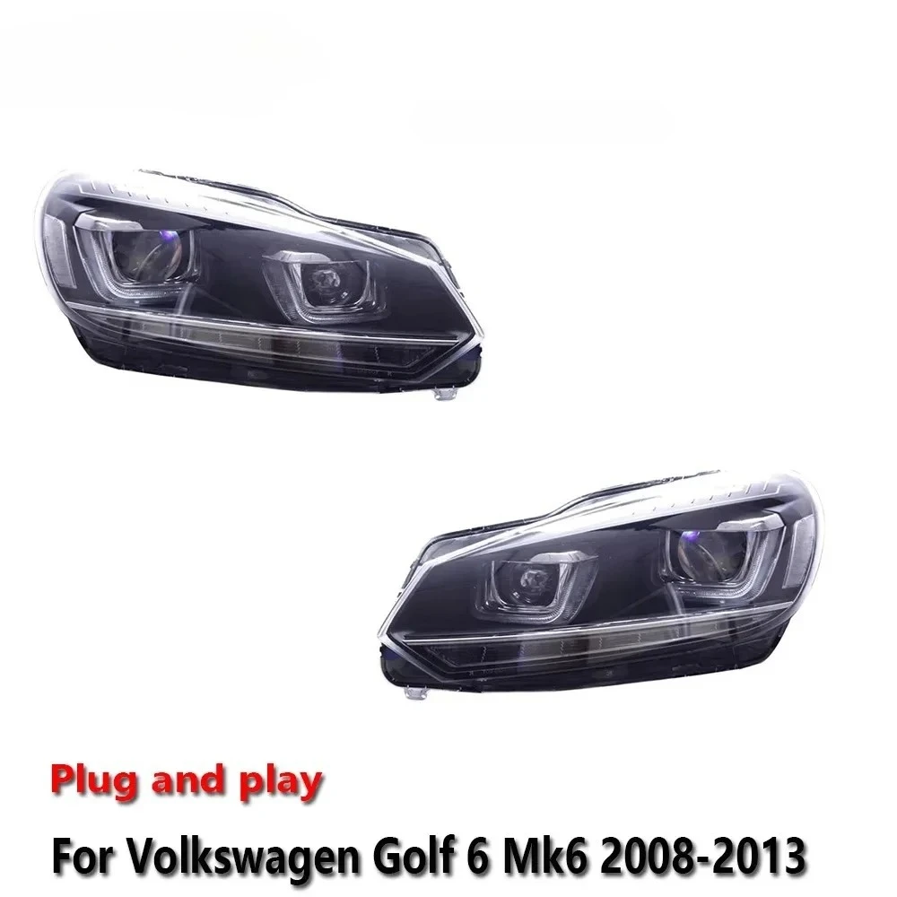 

Светодиодные фары для тюнинга автомобилей, аксессуары для VW Golf 6 Mk6 2008-2013, дневные ходовые огни, стоп-сигналы, указатели поворота, установка Plug and Play