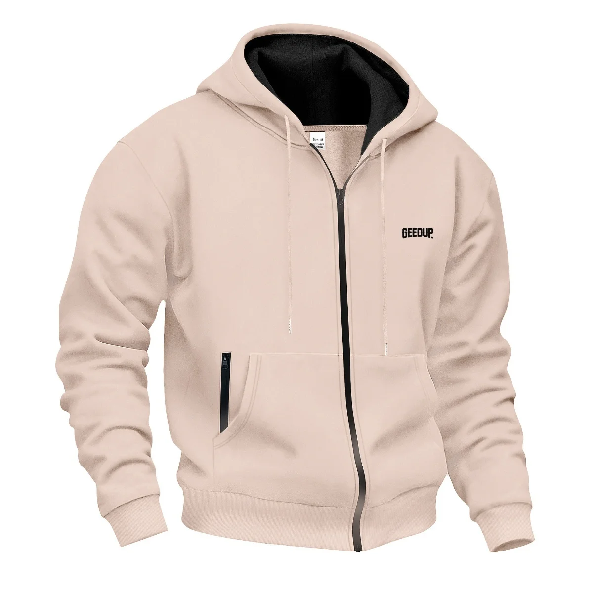 

New men's 2025 autumn/winter casual hoodie fashionable solid-color zipper pullover hooded sweatshirt