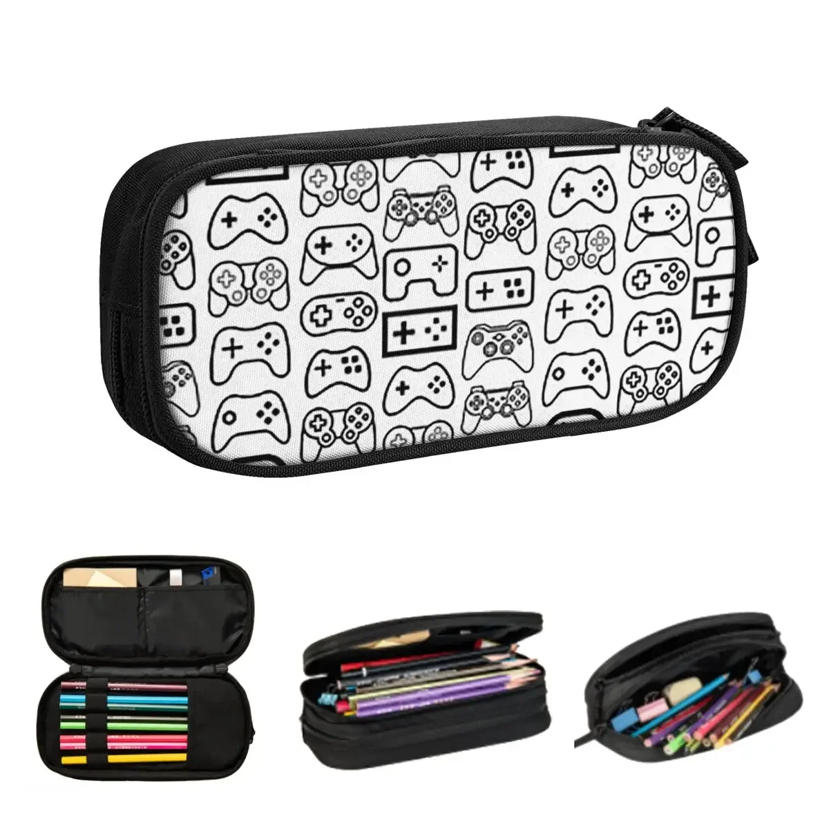 Gaming Controllers Variant Pencil Cases Big Capacity Pen Bags Pen Box Pencil Pouch For Boys Girls Students Stationery School