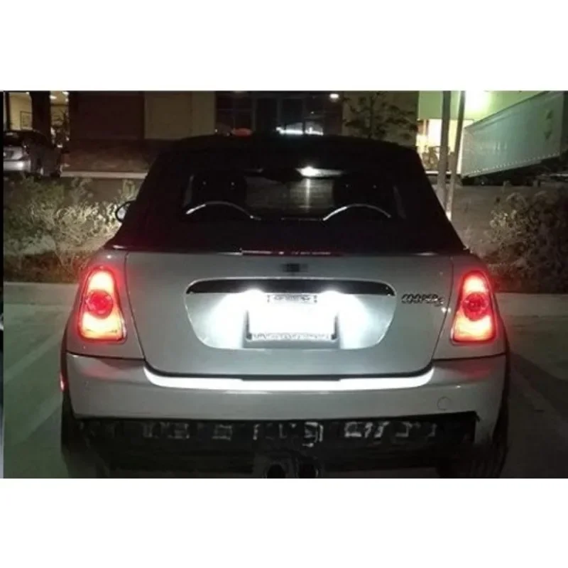 R56 R57 R58 R59 المدمج في CAN-bus المقاوم خطأ الحرة مقاوم للماء 6000K الأبيض 2 قطعة أضواء LED لوحة ترخيص ضوء لميني كوبر