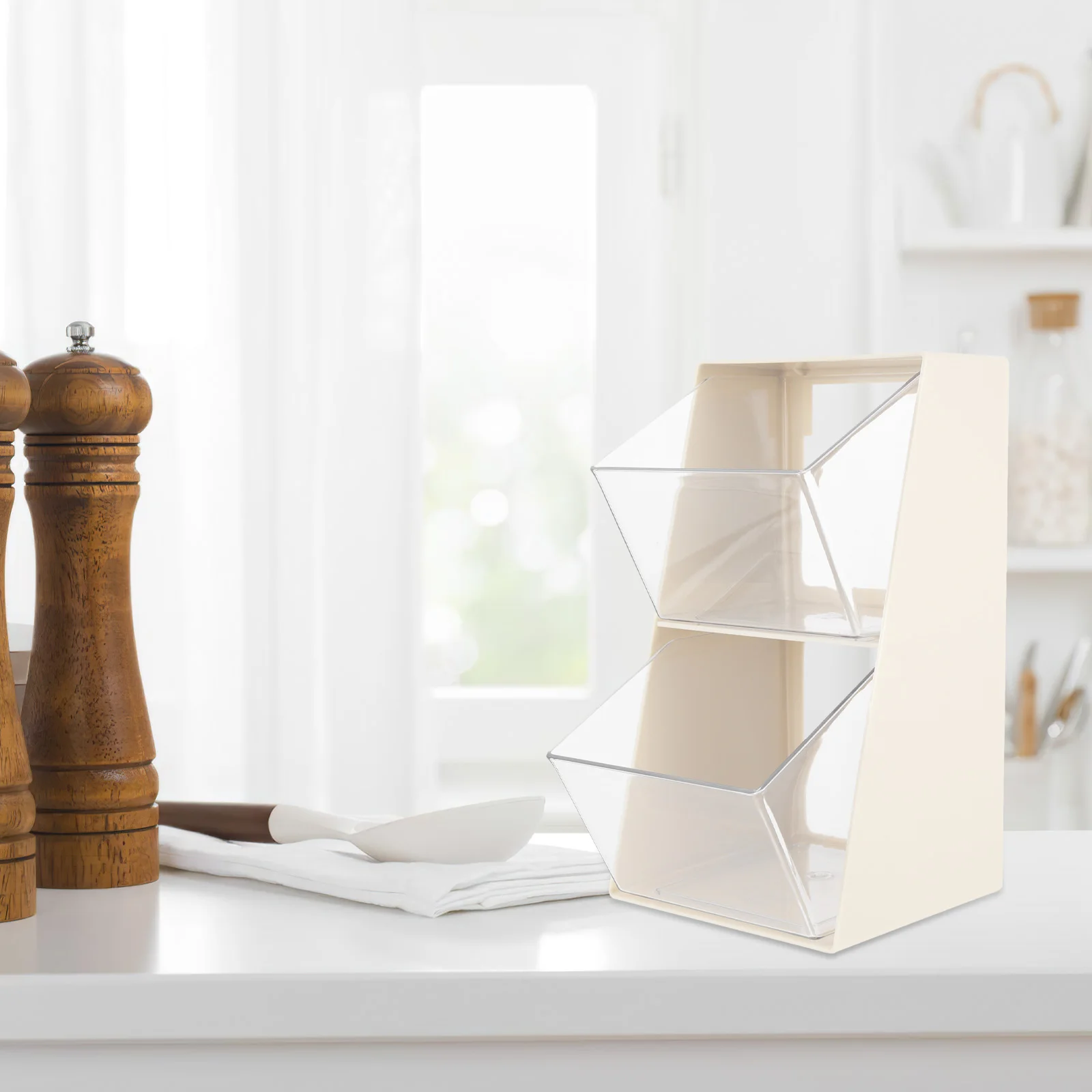 

Coffee Bag Organizer Double Layer Plastic Tea Bag Storage Holder Office Desk Tea Rack Home Supply Kitchen Bar Tool