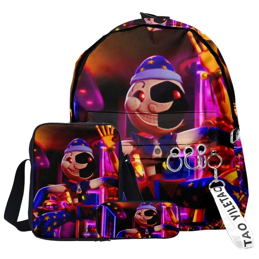 Classic Popular Funny sundrop fnaf 3D Print 3pcs/Set pupil School Bags Laptop Daypack Backpack Inclined shoulder bag Pencil Case