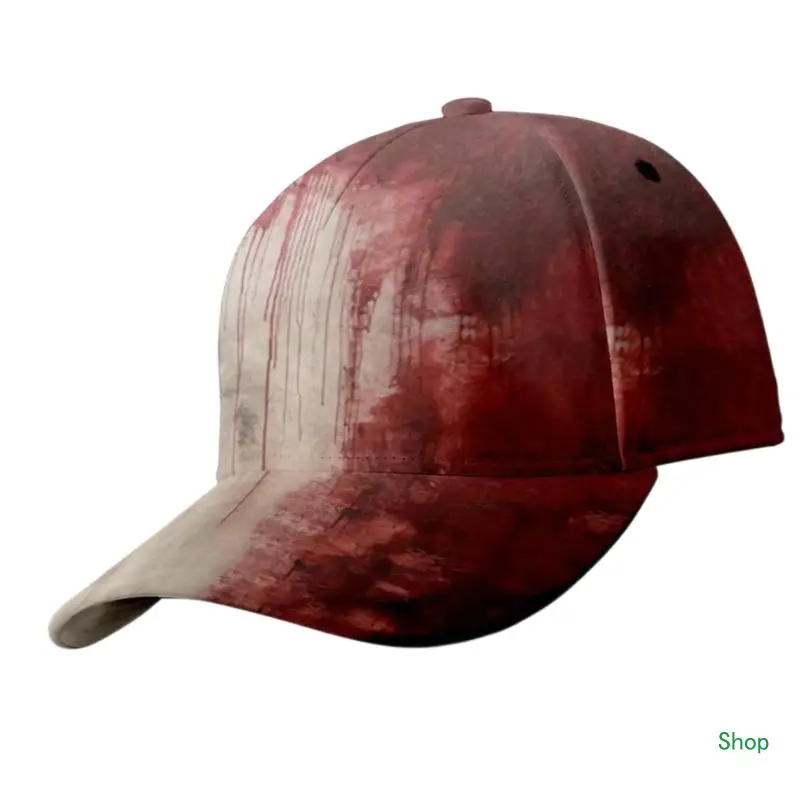 Dropship Creep Blood Stained Baseball Hat for Halloween Costume Unisex Cosplay Headwear