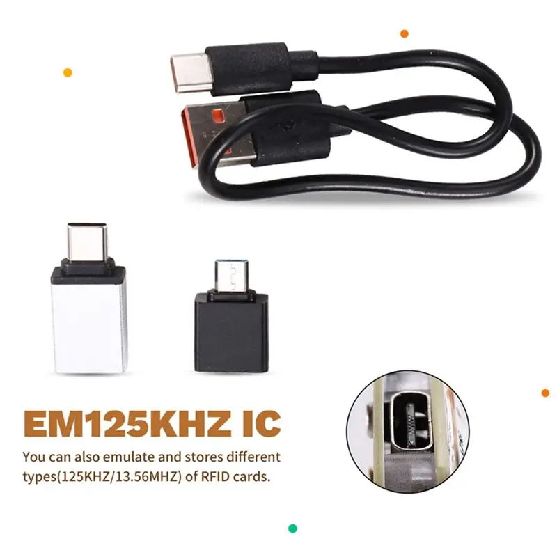 [¡NUEVO A09R!】 Lector RFID multiprotocolo Chameleon Ultra con NFC, que incluye llavero inteligente 2XT5577/CUID