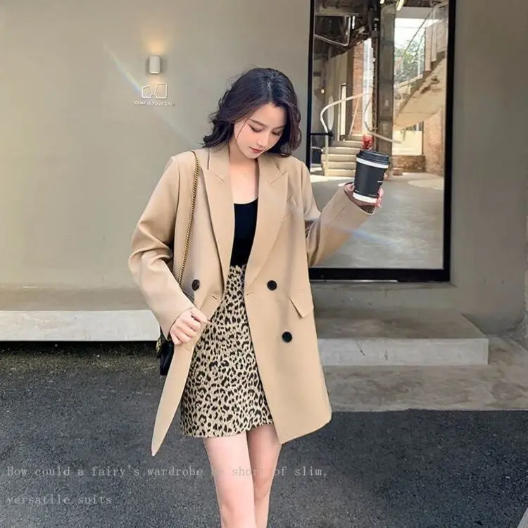 أكياس السترة النسائية غير الرسمية الغربية غرامة مائل المفاجئة زر Drapey ودية هندسية الجاكار المجهزة مثير عارضة أنيقة Ins نمط #3